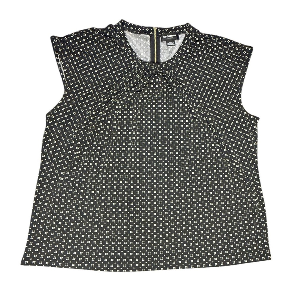 Liz Claiborne Career Blouse Sleeveless Geometric Print Top XXL